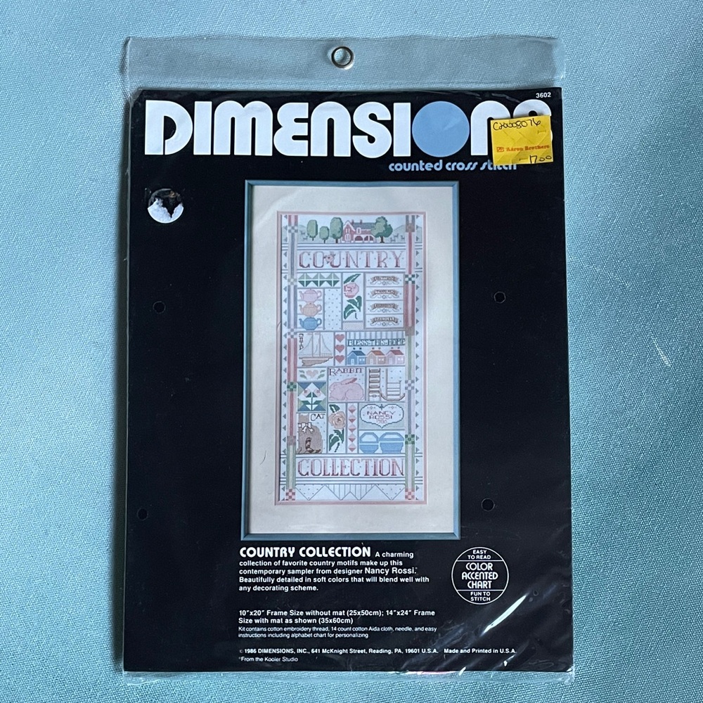 Dimensions Country Collection Needlepoint Kit by Nancy Rossi 10”x20” Vintage